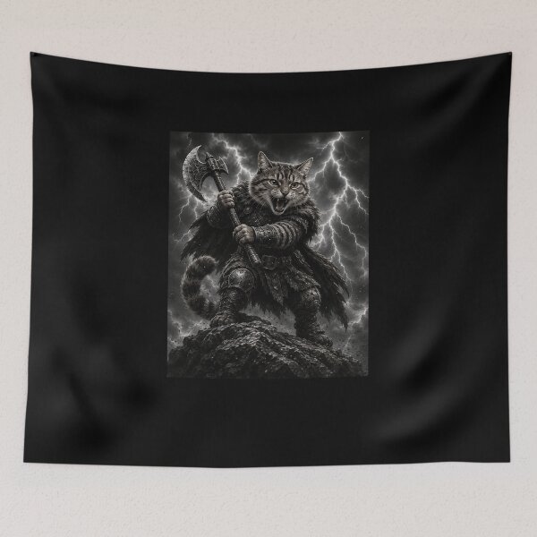 Item preview, Funny Tabby Cat Warrior Art designed and sold by elderberry.