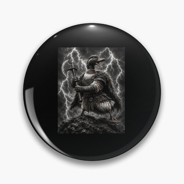 Item preview, Funny Fantasy Duck Warrior With Lightning And Axe Art designed and sold by elderberry.