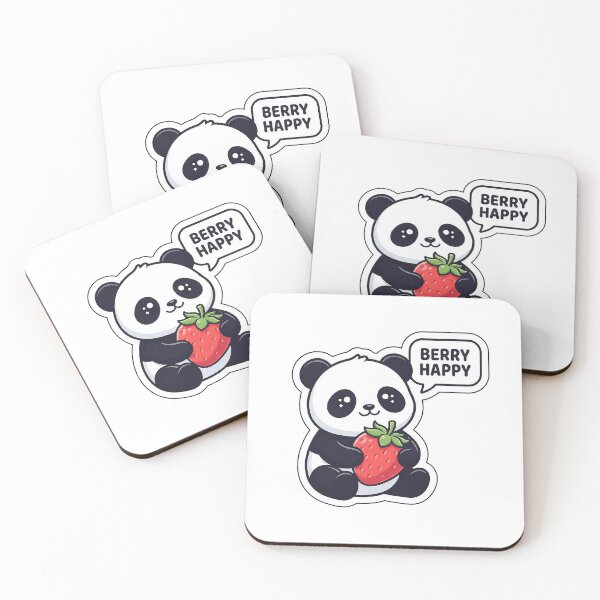 Item preview, Berry Happy Panda - Cute Fruit Animal Sticker with Text designed and sold by SimpleP.