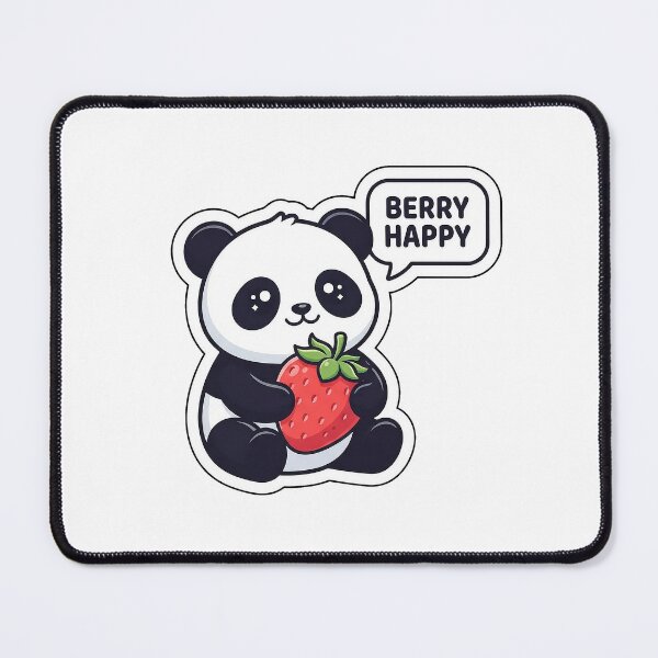 Item preview, Berry Happy Panda - Cute Fruit Animal Sticker with Text designed and sold by SimpleP.