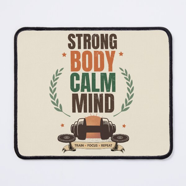 Item preview, Strong Body Calm Mind Vintage Fitness Gym Design designed and sold by Uvclick.