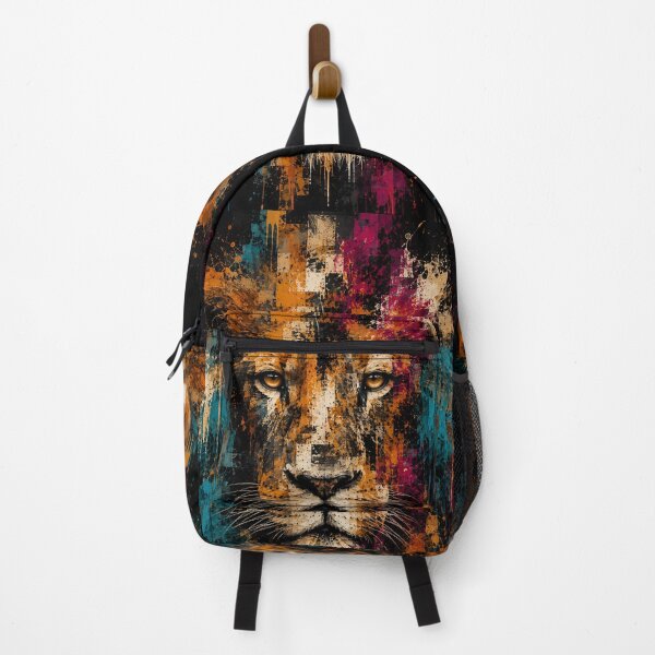 Item preview, Abstract Lion Portrait Colorful Wildlife Art designed and sold by Qenlo.