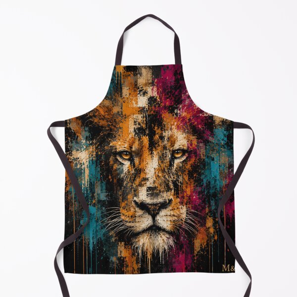 Item preview, Abstract Lion Portrait Colorful Wildlife Art designed and sold by Qenlo.