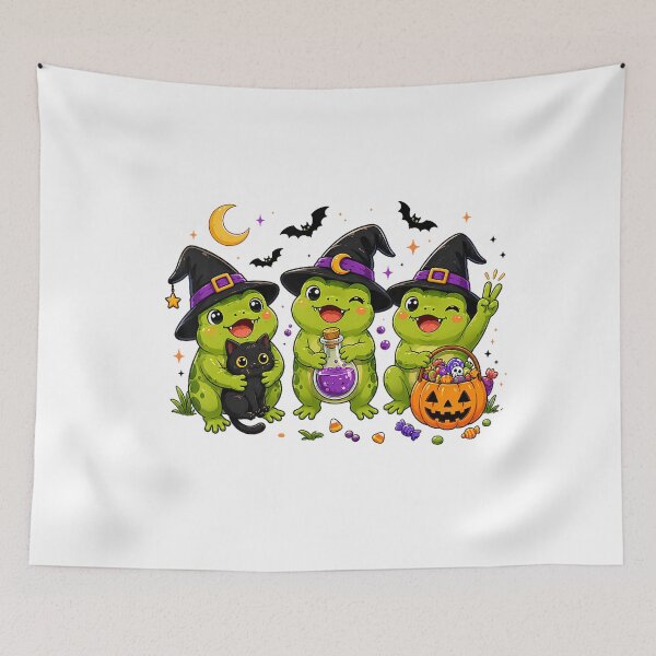 Item preview, Cute Witch Frogs Potion and Black Cat Halloween designed and sold by NoeValdric.