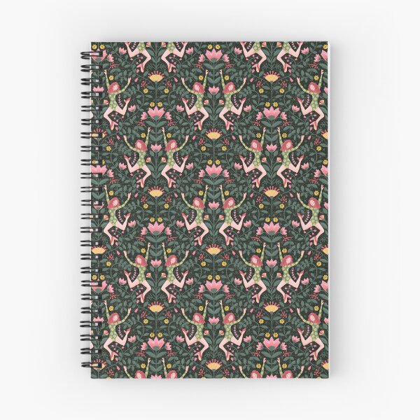 Item preview, Modern folk dancer, symmetrical pattern, dark green background designed and sold by WONDERPRINTVALLEY.