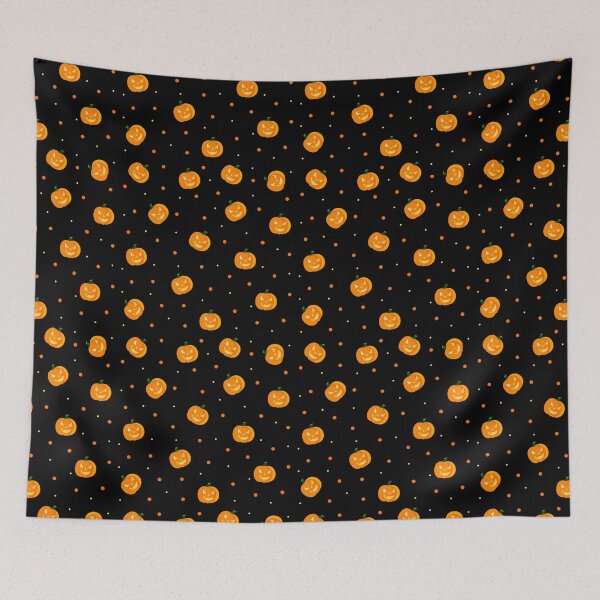 Item preview, Jack O Lantern Pumpkin Pattern on Black designed and sold by Zaya_art.