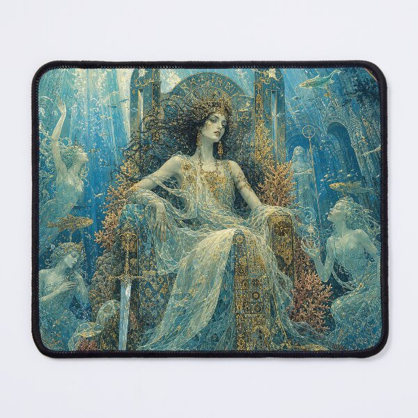 Item preview, Nimue, Queen Beneath the Waves | Arthurian Fantasy Wall Art designed and sold by Stoneflower-Art.