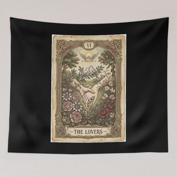 Item preview, The Lovers Tarot Card Intertwined Floral Botanical Romance Art Print designed and sold by FemmePrintHaven.