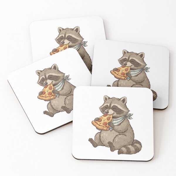 Item preview, Vintage Funny Cute Woodland Raccoon Eating Pepperoni Pizza designed and sold by SOUFIANE1991.