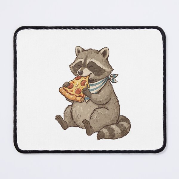 Item preview, Vintage Funny Cute Woodland Raccoon Eating Pepperoni Pizza designed and sold by SOUFIANE1991.