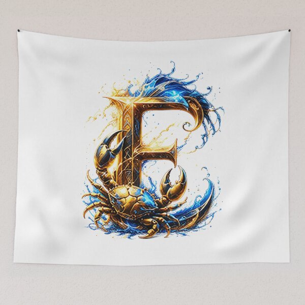 Item preview, Moonhoof Tideguard The Horse-Cancer Zodiac Letter E designed and sold by BlissBlvdShop.