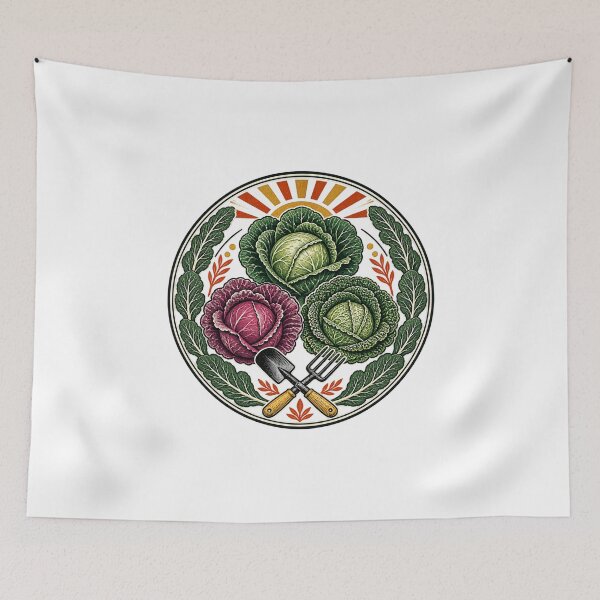Item preview, Botanical Cabbage Illustration – Vintage Garden Vegetable Art designed and sold by AMICO77.