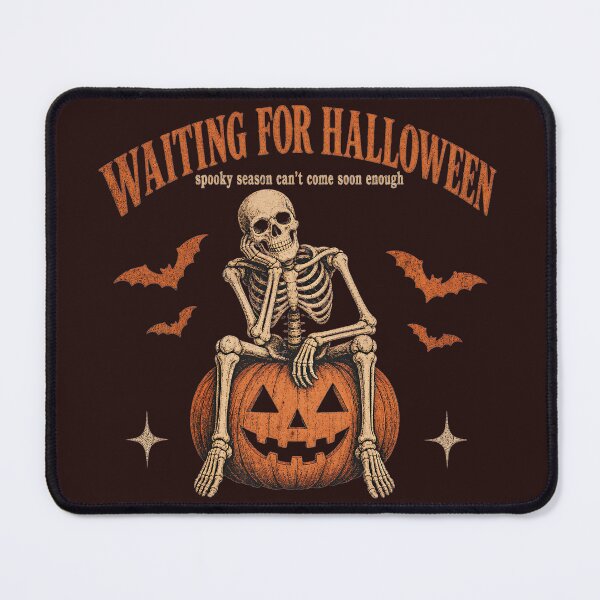 Item preview, Waiting for Halloween Vintage Skeleton on Pumpkin designed and sold by LinaDesign Store.
