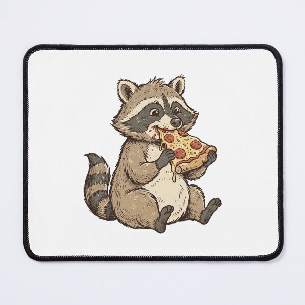 Item preview, Vintage Funny Cute Woodland Raccoon Eating Pepperoni Pizza designed and sold by SOUFIANE1991.