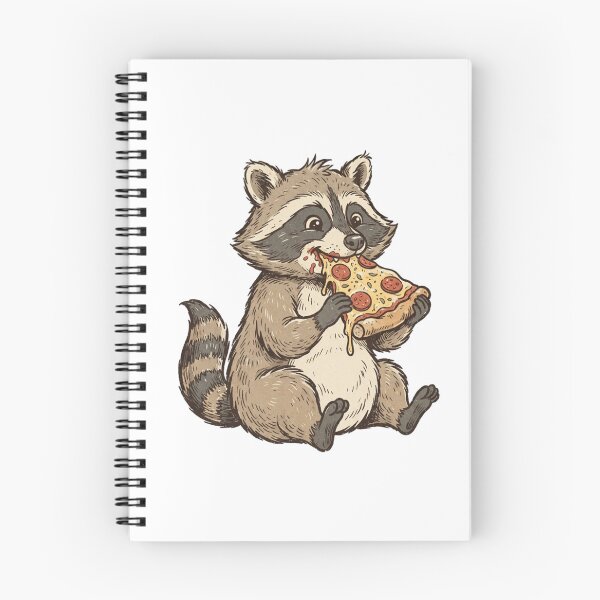 Item preview, Vintage Funny Cute Woodland Raccoon Eating Pepperoni Pizza designed and sold by SOUFIANE1991.
