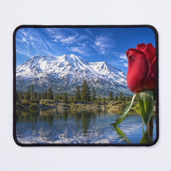 Item preview, Red Rose Reflections at Mount Shasta designed and sold by Kimberly Palmer.