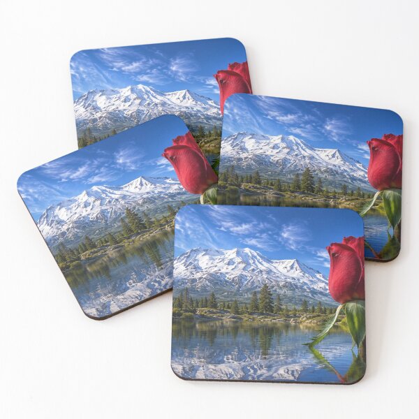Item preview, Red Rose Reflections at Mount Shasta designed and sold by Kimberly Palmer.