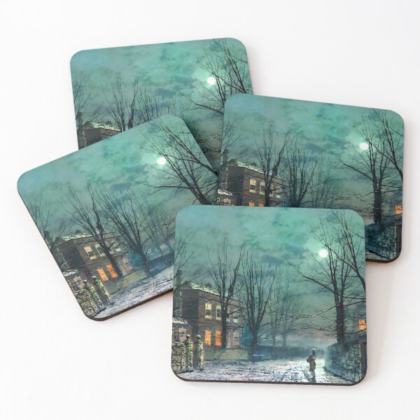 Item preview, John Atkinson Grimshaw - Old Hall Under Moonlight designed and sold by Jon-Baran.