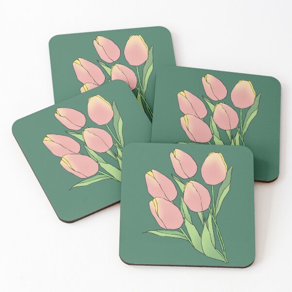 Item preview, Lovely Hand-Drawn Pink Tulip Bouquet Art designed and sold by ubborn.