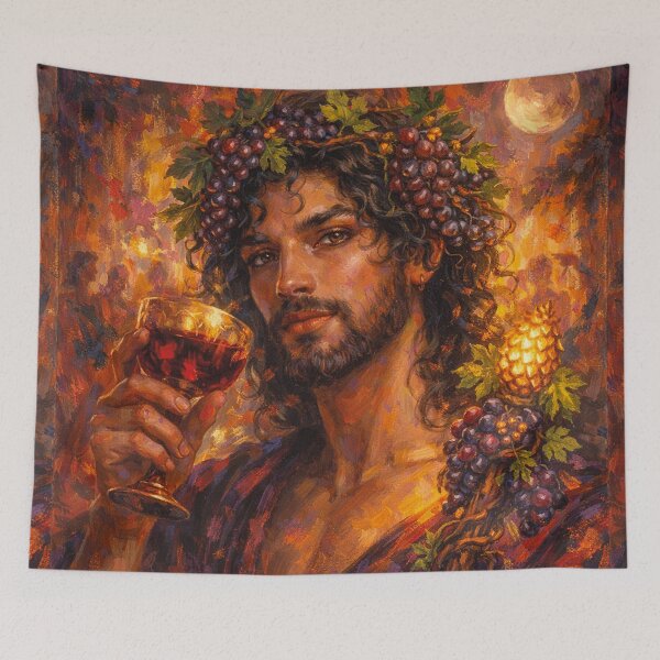 Item preview, Dionysos – God of Wine and Celebration Painting designed and sold by GalleryKauffeld.