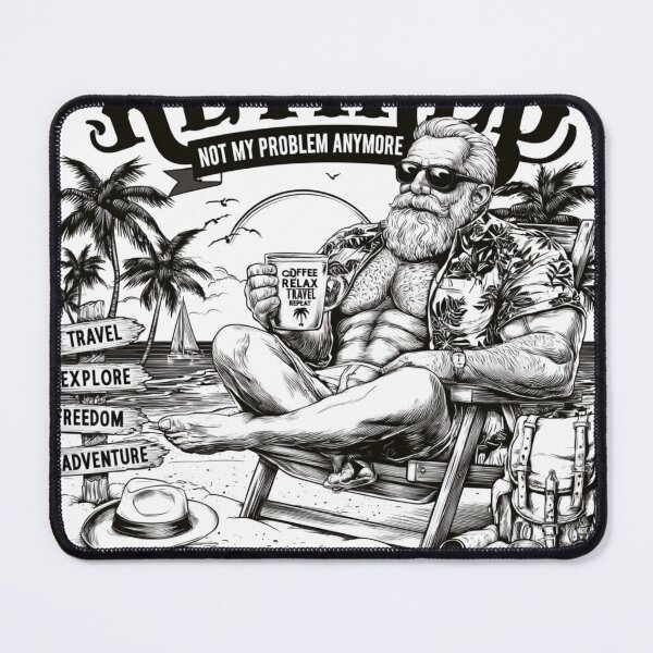 Item preview, Retired Full Time Living My Dream - Muscular Man Beach Vintage Line Art designed and sold by Manyart13031992.