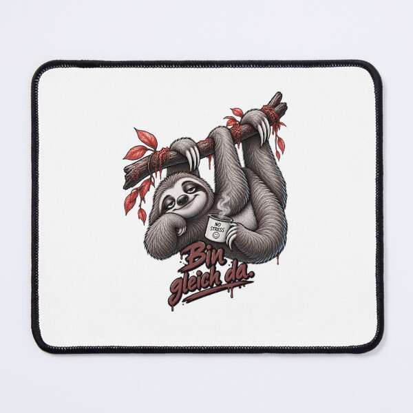 Item preview, I'LL BE RIGHT THERE. – Funny sloth with coffee | German humor designed and sold by UnglaublichGut.