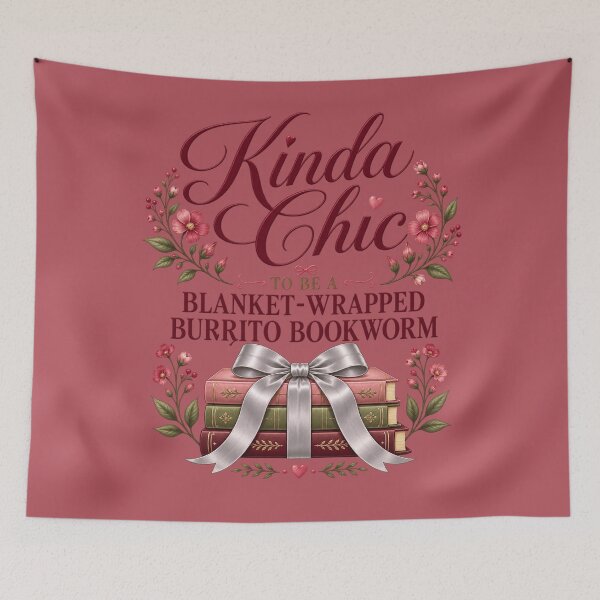 Item preview, Kinda Chic to Be a Blanket-Wrapped Burrito Bookworm – Cozy Book Lover Floral Reading Design designed and sold by From Cyryl with Love.