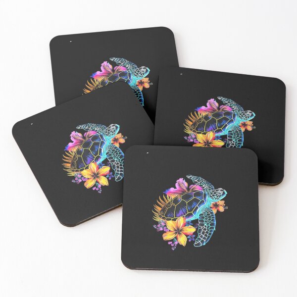 Item preview, Vintage Hawaiian Sea Turtle Hibiscus Tropical Beach  designed and sold by roartusa.