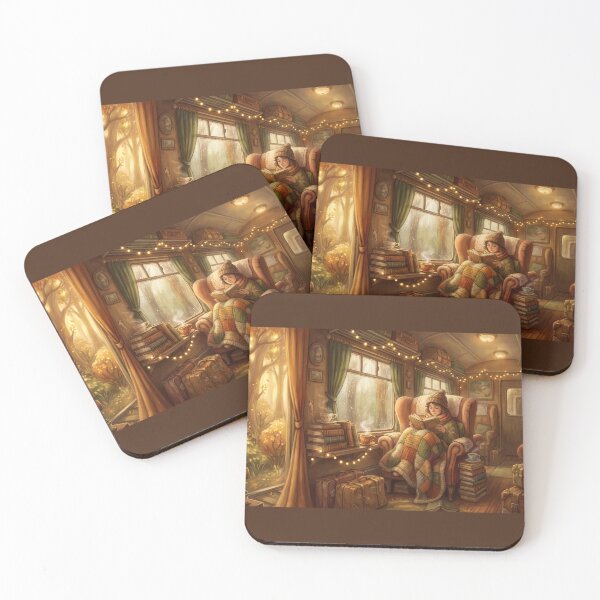 Item preview, Vintage Train Reader | Cozy Travel Book Lover Illustration designed and sold by SebastianSpace.