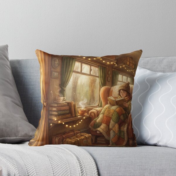 Item preview, Vintage Train Reader | Cozy Travel Book Lover Illustration designed and sold by SebastianSpace.