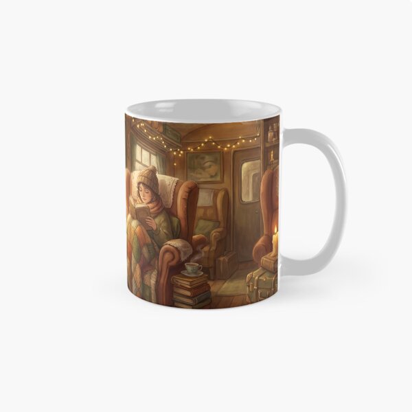 Item preview, Vintage Train Reader | Cozy Travel Book Lover Illustration designed and sold by SebastianSpace.