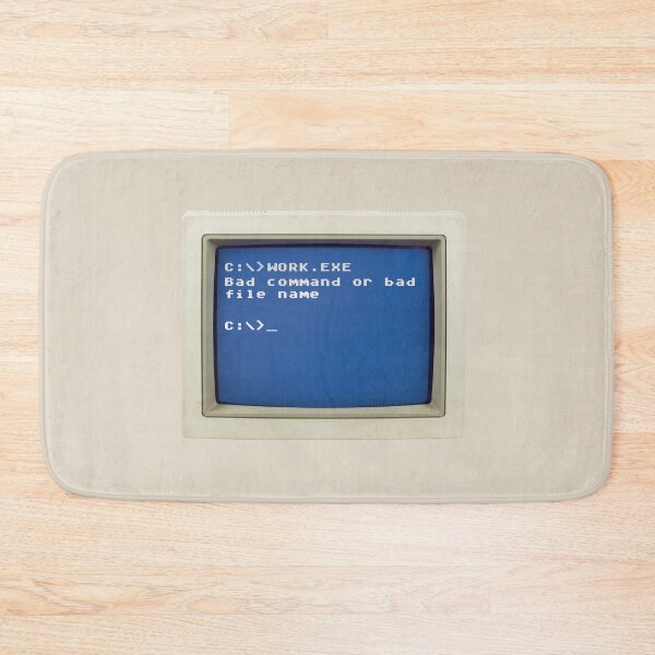 Item preview, Retro DOS Error: C:\>WORK.EXE - Bad command of bad file name designed and sold by knappidesign.