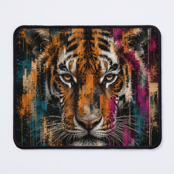Item preview, Abstract Tiger Portrait Colorful Wildlife Art designed and sold by Qenlo.