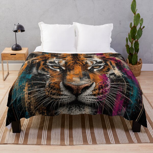 Item preview, Abstract Tiger Portrait Colorful Wildlife Art designed and sold by Qenlo.