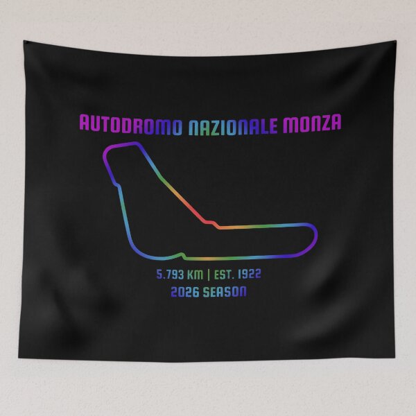Item preview, Autodromo Nazionale Monza Track Outline - Italian Grand Prix Motorsport (Rainbow) designed and sold by Auraphonix.