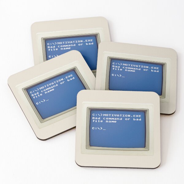 Item preview, Retro DOS Error: C:\>MOTIVATION.EXE - Bad command of bad file name designed and sold by knappidesign.