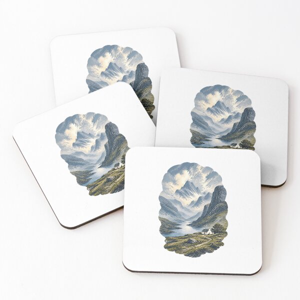 Item preview, Scottish Highlands Landscape – Retro Scotland Travel Poster designed and sold by AMICO77.