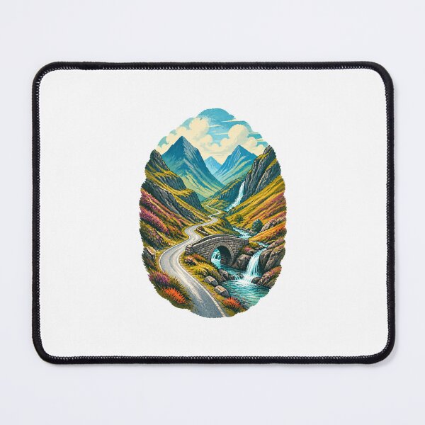 Item preview, Scottish Highlands Landscape – Retro Scotland Travel Poster designed and sold by AMICO77.