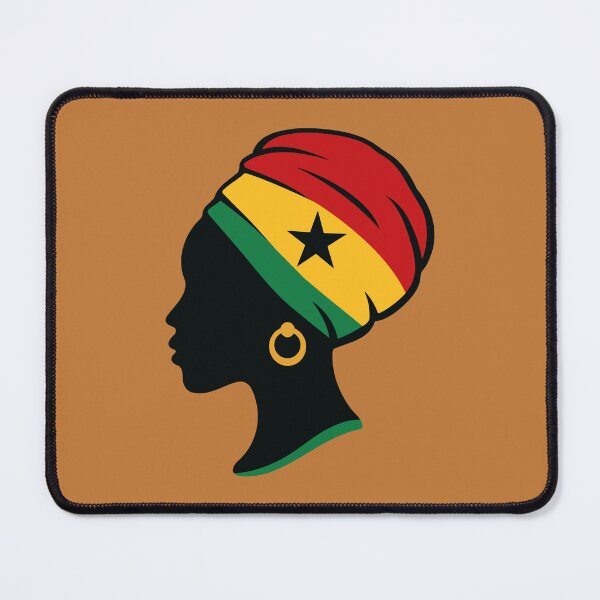 Item preview, Minimalist African Woman Silhouette | Ghana Flag Black Star designed and sold by MammothArt.
