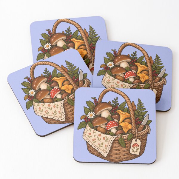 Item preview, Forest Mushroom Basket Sticker designed and sold by tviyluv.