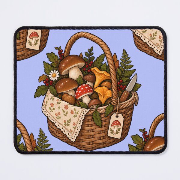 Item preview, Forest Mushroom Basket Sticker designed and sold by tviyluv.