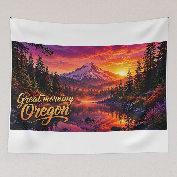 Item preview, Cascade Emberrise: A Great Morning Across Oregon’s Wild Heart designed and sold by BlissBlvdShop.