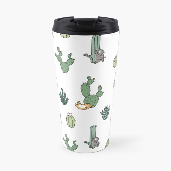 Cacti Cats Travel Coffee Mug