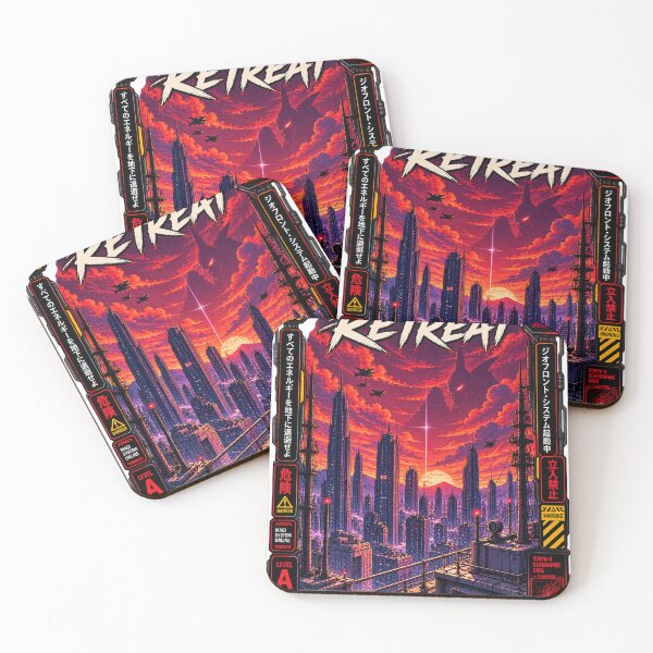Item preview, Retro Anime Dystopian City Mecha Apocalypse Warning designed and sold by NzrProcreate.