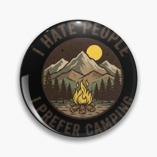 Item preview, Funny Camping Introvert Vintage Badge I Hate People I Prefer Camping designed and sold by Rtrimoshop.