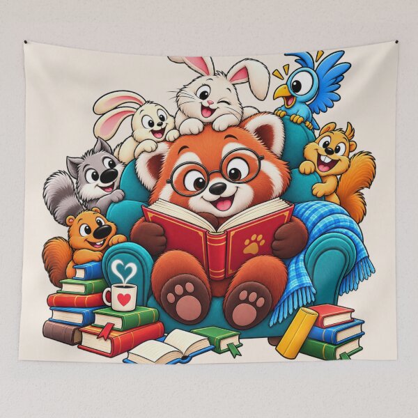 Item preview, Cute Red Panda Storytime | Book Lover & Forest Friends Graphic Illustration designed and sold by BLUESKY11a.