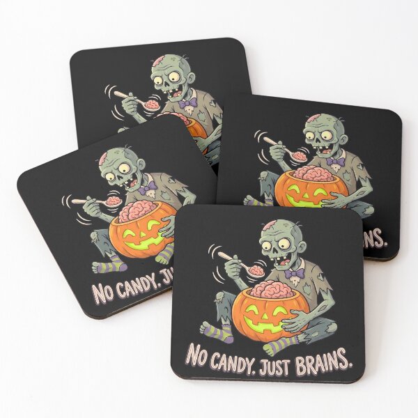 Item preview, No Candy Just Brains Funny Zombie Halloween Pumpkin designed and sold by Sekla-Studio.