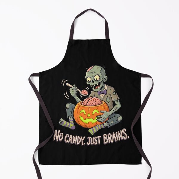 Item preview, No Candy Just Brains Funny Zombie Halloween Pumpkin designed and sold by Sekla-Studio.