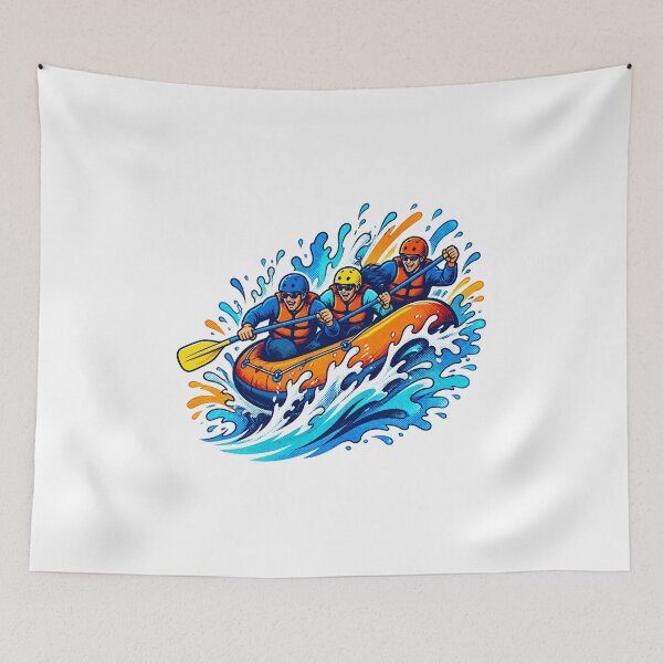 Item preview,  Whitewater Rafting Adventure – Retro Mountain River Design designed and sold by AMICO77.