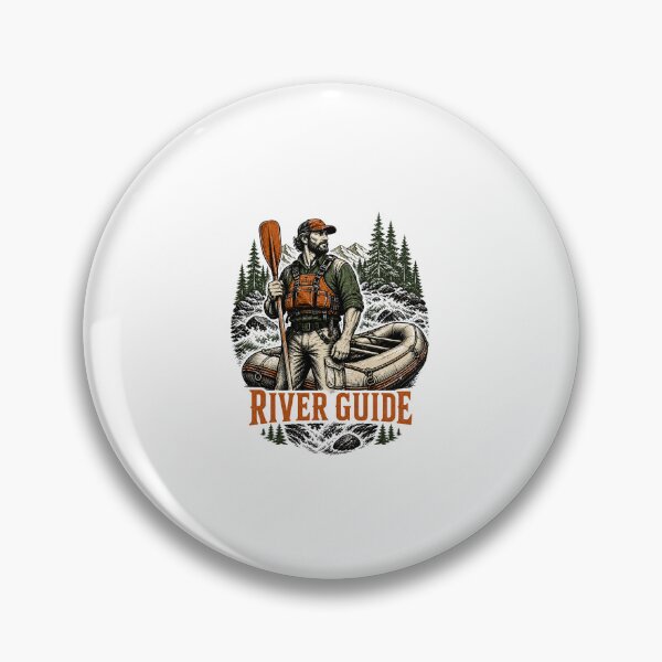 Item preview, Whitewater Rafting Adventure – Retro Mountain River Design designed and sold by AMICO77.